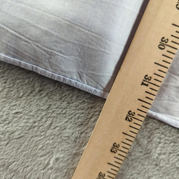 Harry Rosen Shirt Mens 17 Blue Regular Fit Solid Dress Button Up Long Sleeve - Picture 9 of 10